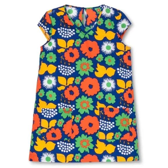 Marimekko Girls Floral Print Shift Dress, XS (3T/4T) (K3) - Picture 4 of 4